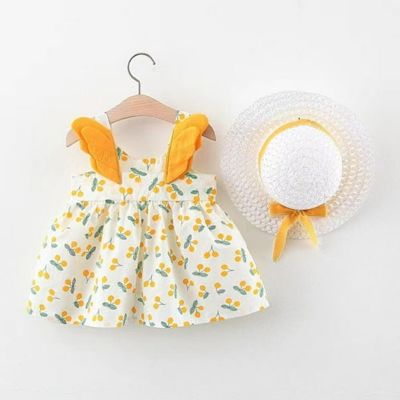 Girls Dresses for Toddlers - Sleeveless Cherry Print Dress for Little Girls in Seasonal Kids Clothes