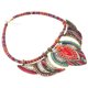 thumbnail image 4 of Gargantilla étnica hecha a mano, collar con babero, cuentas multicolores, joyería bohemia llamativa para mujer (rojo), 4 of 7