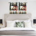 thumbnail image 4 of Forest Reindeer Kitchen Curtains Short 45 Inch Length, Country Rustic Green Red Patchwork Grommet Top Bedroom Living Room Curtains, Light Filtering Cafe Curtain Drapes 2 Panels Set 84''x45'', 4 of 9