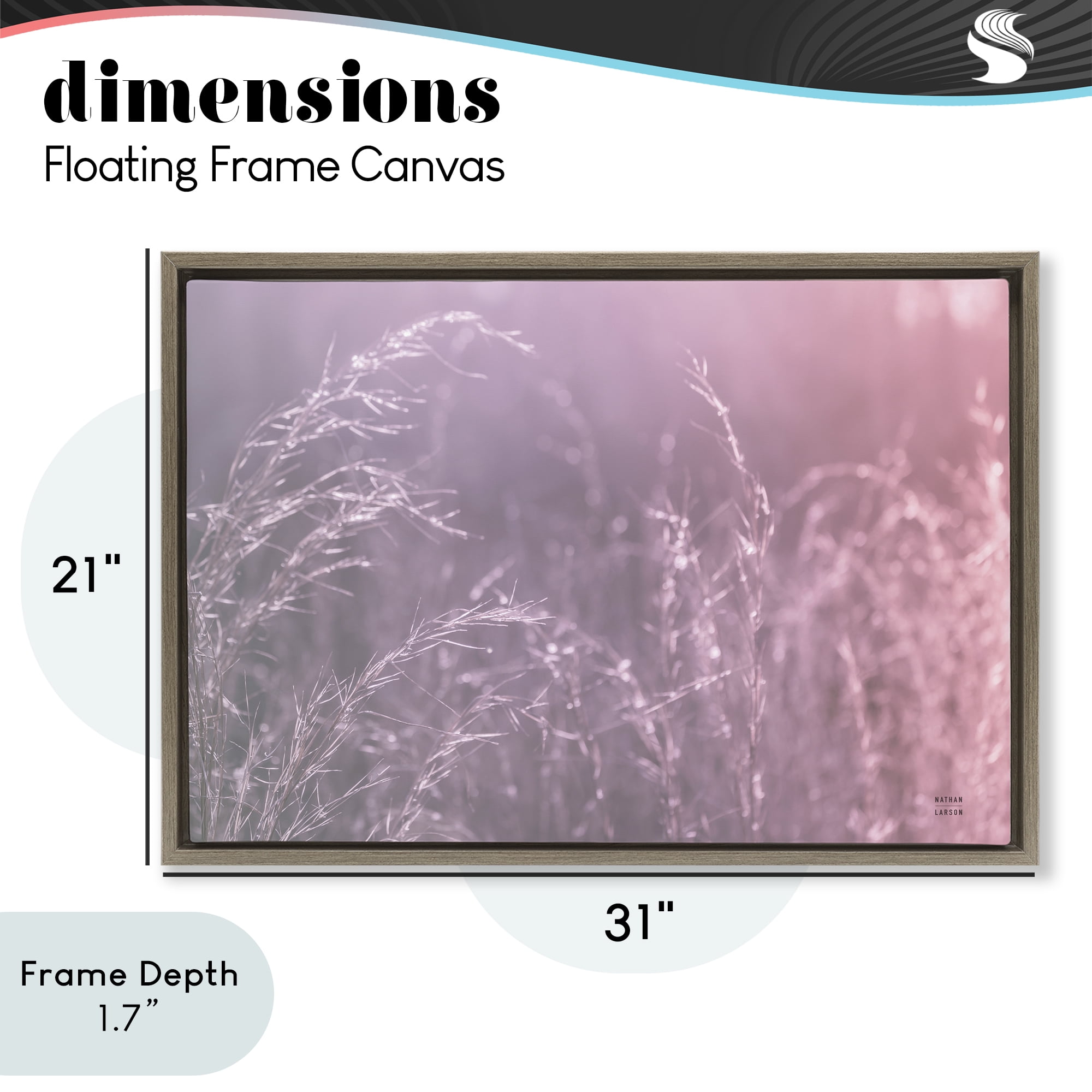 Stupell Industries Pink Meadow at Dawn Brown Framed Floater Canvas Wall Art, design by Nathan Larson