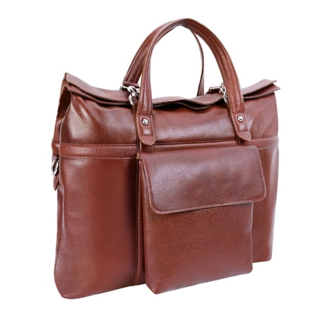 UPC: 0642154887542 | McKlein EDGEFIELD  Leather Roll Top Laptop Briefcase  Pebble Grain Calfskin Leather  Brown (88754)