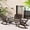 Carbonized, variant on EPICOZY 5-Piece Outdoor Log Wood Rocking Set, Rustic Wooden Conversation Set Including 2-Seater Loveseat, 2 Coffee Tables, 2 Log Rocker Chairs, Patio Furniture Chair Set for Garden, Natural