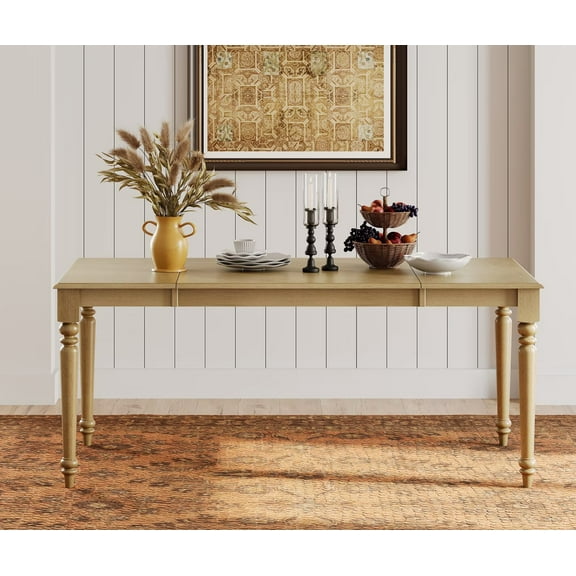 Dining Table for 6–8, Rectangular Table with Solid Wood Legs for Kitchen & Dining Room, 70 Inch, Oak