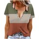 thumbnail image 1 of Camisetas de Cuello Redondo Botón de Impresión de la Moda de Manga Corta de las Mujeres, Poliéster Spandex, 1 of 5