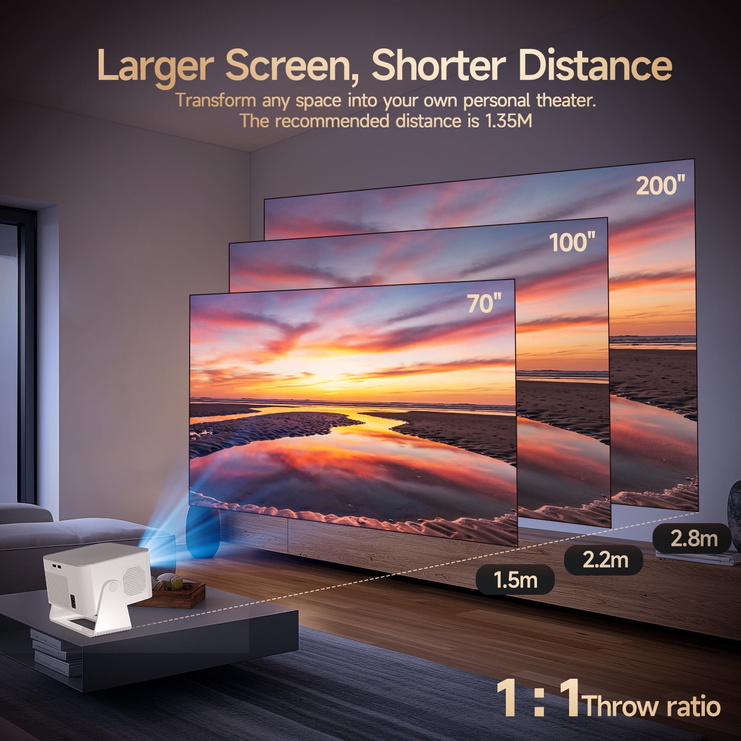 Magcubic 8K Support Native 1080P Full HD Projector, 900 ANSI