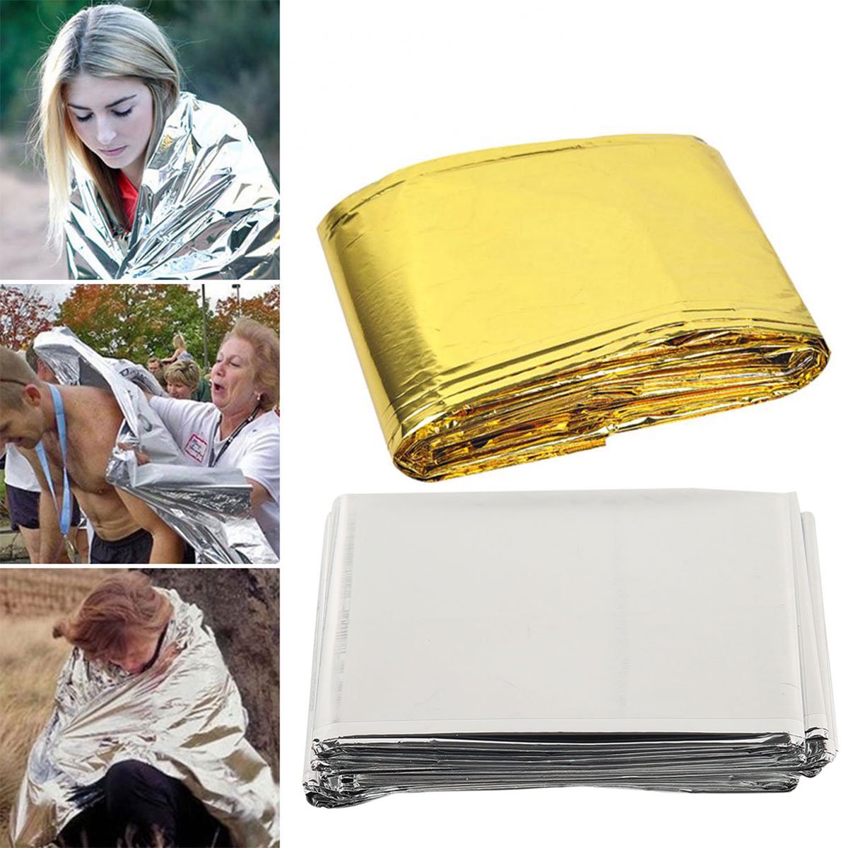 Niyofa Emergency Survival Blanket Waterproof Thermal Blanket 51x82 Tear  Resistant Lightweight PET Space Blanket Survival Shelter Blanket First Aid  Kit for Camping Hiking Outdoor - Walmart.com