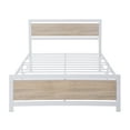 thumbnail image 4 of Bellemave Industrial Full Bed Frame, Metal Platform Bed with Wood Headboard and Footboard, Rustic White, 4 of 10