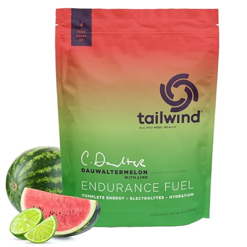 Tailwind Nutrition Endurance Fuel, mezcla en polvo para bebida deportiva con electrolitos, sin OGM, sin soja, lácteos ni gluten, vegano, melón dauwaltermon, 50 porciones