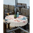 thumbnail image 2 of nqOlkjepod Blue Pink Butterfly Outdoor Tablecloth with Umbrella Hole & Zipper, Vintage Rustic Botanical Floral Round Table Cover 60 Inch, Dining Waterproof Table Cloth Protector for Patio/Party, 2 of 7