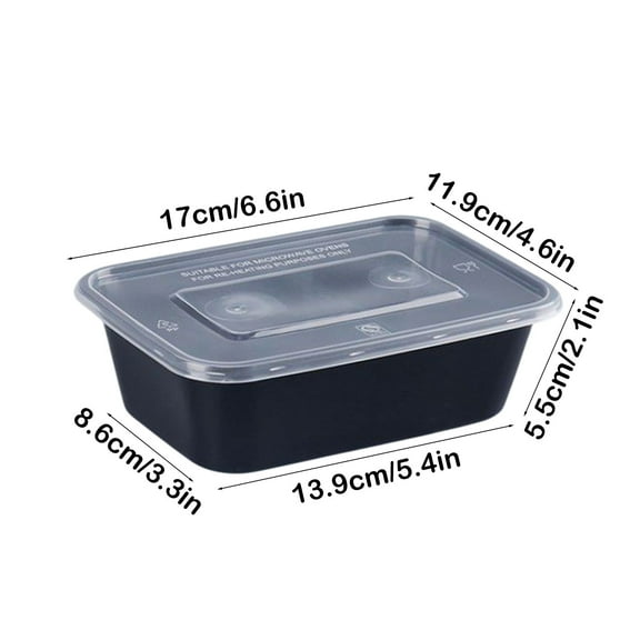 Rkxzt Disposable Lunch Boxes,Disposable Plastic Lunch Box with Lid 20 Pcs Rectangular Food Storage Container 5.51x4.72x1.96in Microwave Safe Leak
