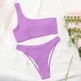 thumbnail image 6 of Sngxgn Womens High Waisted Bikini Sets Sporty Crop Top Swimwear Bandeau Scoop Neck Vintage Two Piece Bathing Suits(Purple,M), 6 of 6