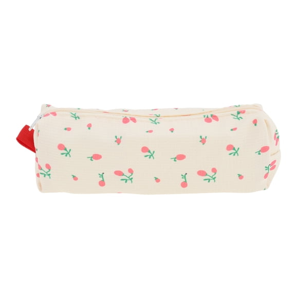 Unique Bargains 1 Pc Simple Floral Style Drawstring Makeup Bag for Vacation Pink Polyester