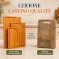 thumbnail image 6 of 3-Piece Wooden Cutting Board Set with Juice Grooves, Mango Wood Chopping Boards for Kitchen Prep and Charcuterie Serving, Eco Friendly Multi Size Cutting Boards with Built-in Handles (Natural), 6 of 9