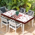 thumbnail image 2 of Red Valentine's Day Table Cloths for 5 Foot Rectangle Tables, Love Heart Gnomes Red Black Plaid Patio Waterproof Elastic Fitted Tablecloths, Washable Rectangular Table Cover for Camping, 2 of 8