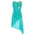 thumbnail image 6 of Aislor Kids Girls Ballet Dance Costume Sleeveless Leotard with Mesh Irregular Hem Skirt 6-16 Mint Green 8, 6 of 7