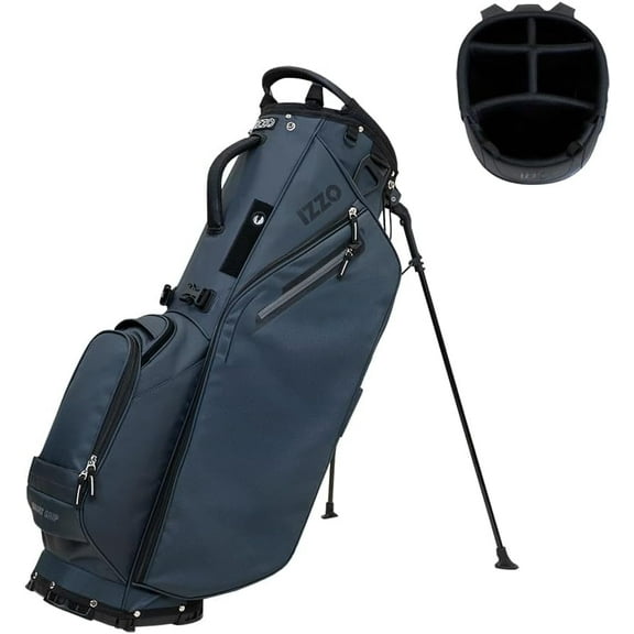 IZZO Heritage Golf Stand Bag – Magnetic Quick-Access Pocket, Sleek 5-Way Top with Full-Length Dividers & Premium Comfort Straps, Dark Gray
