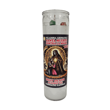 Santa Muerte Contra La Migra Veladora Preparada / Holy Death Against Ice Prepared Ritual Candle