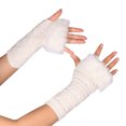 thumbnail image 2 of Women Fingerless Gloves Winter Warm Knit Gloves,Wrist Length Knitted Thermal Mittens Gloves for Teen Girl Cold Weather, 2 of 3