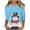 Sky Blue, variant on Snowman Print 3/4 Sleeve T-Shirt for Women Casual Holiday Top Soft Comfortable Christmas Tee