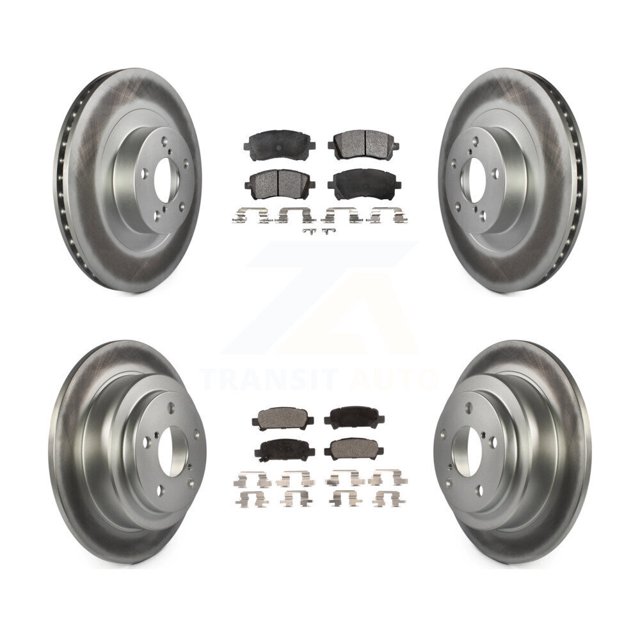 Transit Auto Front Rear Coated Disc Brake Rotors and Ceramic Pads Kit for Car 2002 Subaru Impreza WRX KGT-100921