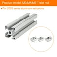 thumbnail image 4 of Uxcell M3/M4/M5 120Pcs T Nut Sliding T Slot Nut Fastener Carbon Steel Nickel Plated, 4 of 5