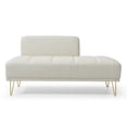 thumbnail image 2 of 56.3"End of Bed Bench, Modern Ottoman Bench, Velvet Fabric Upholstered 2 Seater Sofa Couch, Entryway Ottoman Bench, Fuzzy Sofa Stool Footrest ,Window Bench with Gold Metal Legs for Living Room Bedroom, 2 of 7
