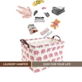 thumbnail image 5 of Howarmer Rectangular Storage Basket, Collapsible Laundry Basket, Waterproof Canvas PE Coating Large Storage Bins Gift Baskets for Children, Office, Bedroom, Clothes,Toys - Pink Elephant, 5 of 6