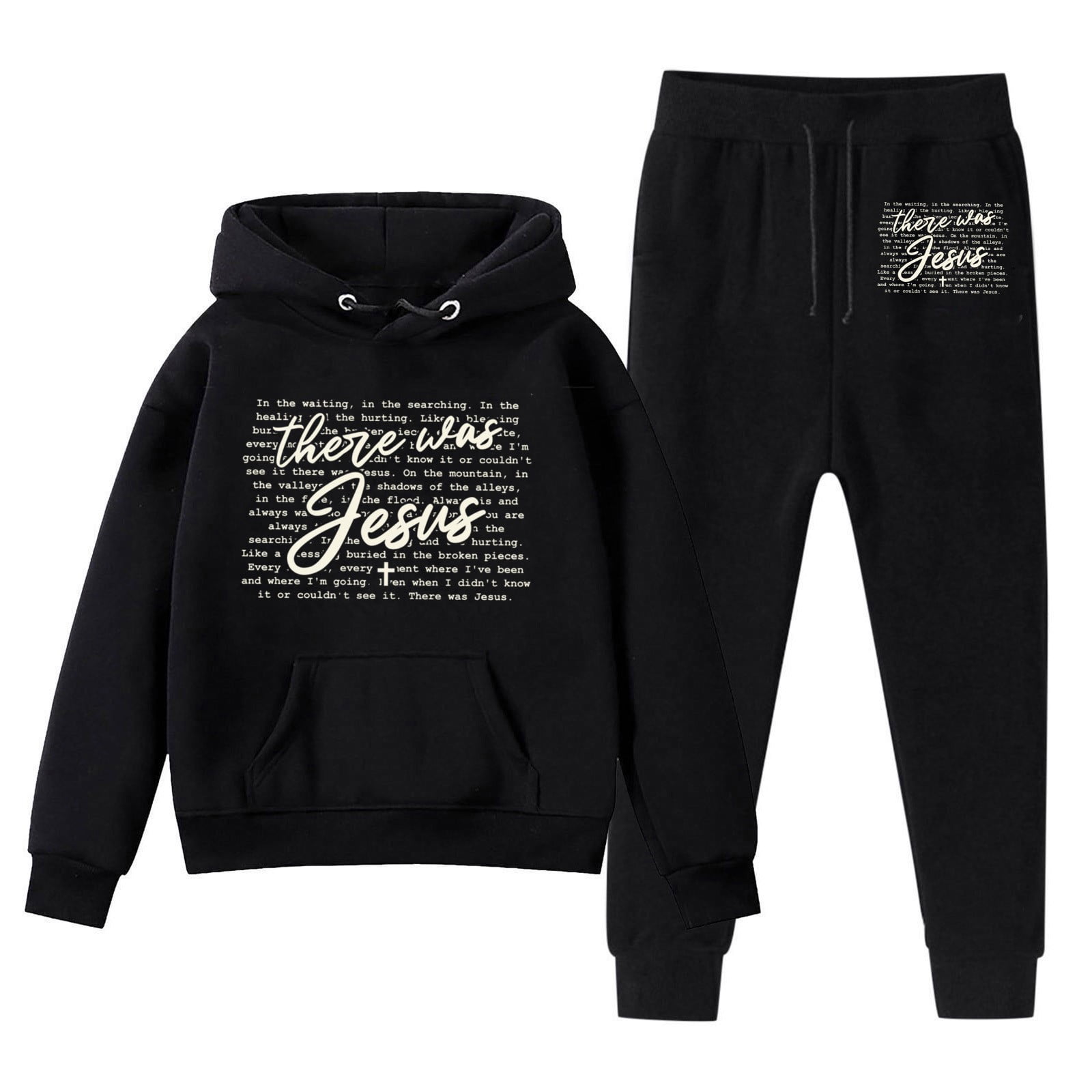 Toddler Baby Boys Girls Sweatsuit Set Letter Print Pullover Tracksuit Sweatshirt Clothes Set Kids Jogging Pants Set Fall Winter Clothes for New Years Gifts 2 Pieces Casual Outfit 6T