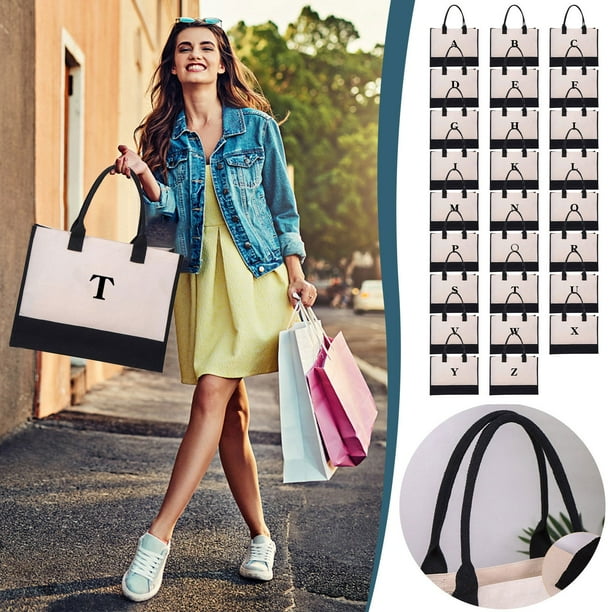 Bolsa de Lona Personalizada con Correa Ajustable y Estuche para Maquillaje para Mujer, Playa, Viajes y Regalos.