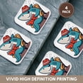 thumbnail image 6 of 3drose, Funny Cute Shark Reading Popular Beaches Book Satire, Set of 4 Coasters - Soft, 6 of 7