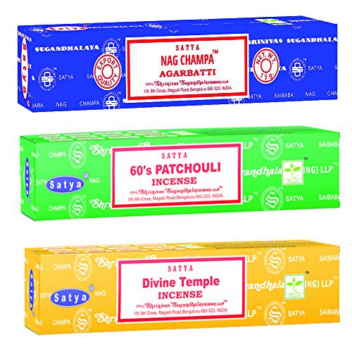 Satya 3 Packs Original Nag Champa Incense Sticks Joss Incense Incense