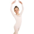 thumbnail image 2 of Girls' Solid Color Long Sleeved Round Neck Dance Practice Uniform Medium And Large Children's Jumpsuit, 2 of 5