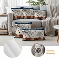 thumbnail image 6 of Orange Pumpkins Outdoor Waterproof Pillow Covers, Abstract Fall Branch Blue Retro Plaid Decorative Square Throw Pillowcase Sofa Cushion Sham for Patio/Couch/Chair, 16"x16" 2 Pack, 6 of 8