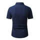 thumbnail image 4 of Blusa y camisa de manga corta con cuello vuelto para hombre, estilo informal de negocios, color liso, con solapa y botones, a la moda, de manga corta, 4 of 4