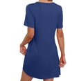 thumbnail image 4 of Dresses For Women Sevevn Woman Fashion Comfortable Summer Solid Color Short Sleeve Round-Neck Dress, 4 of 7