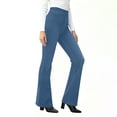 thumbnail image 5 of Zedker Casual Straight-Leg Stretchy High Waist Casual Jeans for Women Comfy Loose Elastic Waist Long Pants with Pockets,Blue,M, 5 of 9