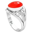 thumbnail image 2 of Red Stone Ring 925 Sterling Silver Handmade Jewelry, 2 of 9