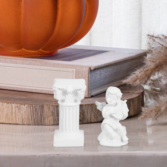 FUTUREORYY Elegant White Resin Angel Ornament for Home and Garden Display