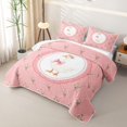 thumbnail image 3 of Manfei Cute Animals Goose Twin Quilt Set,Cute Flowers Blossom Twin Coverlet Set,3-Piece,1 Bedspread and 1 Pillowcase, 3 of 7