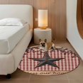 thumbnail image 2 of Texas Star Farmhouse Round Area Rug 5Ft Washable Circle Rugs for Living Room Bedroom, Rustic Red Plaid Berry Wooden Non-Slip Carpet Floor Mats Indoor Outdoor Carpet Runner Aesthetic Home Decor, 2 of 8