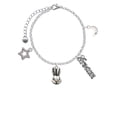 thumbnail image 2 of Delight Jewelry Antiqued Bunny Head Silvertone Dream Big Charm Bracelet, 7.5+2" Extender, 2 of 4