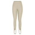 thumbnail image 5 of REALiKUN Women's Pants Beige Rib Knitted Leggings High Waist Cotton Fitness Pants Casual Spring Tight Leggings, 5 of 7