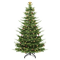 ERTWER 7.5ft Green Pre-Lit Artificial Aspen Fir Artificial Christmas Tree w/ 700 Lights