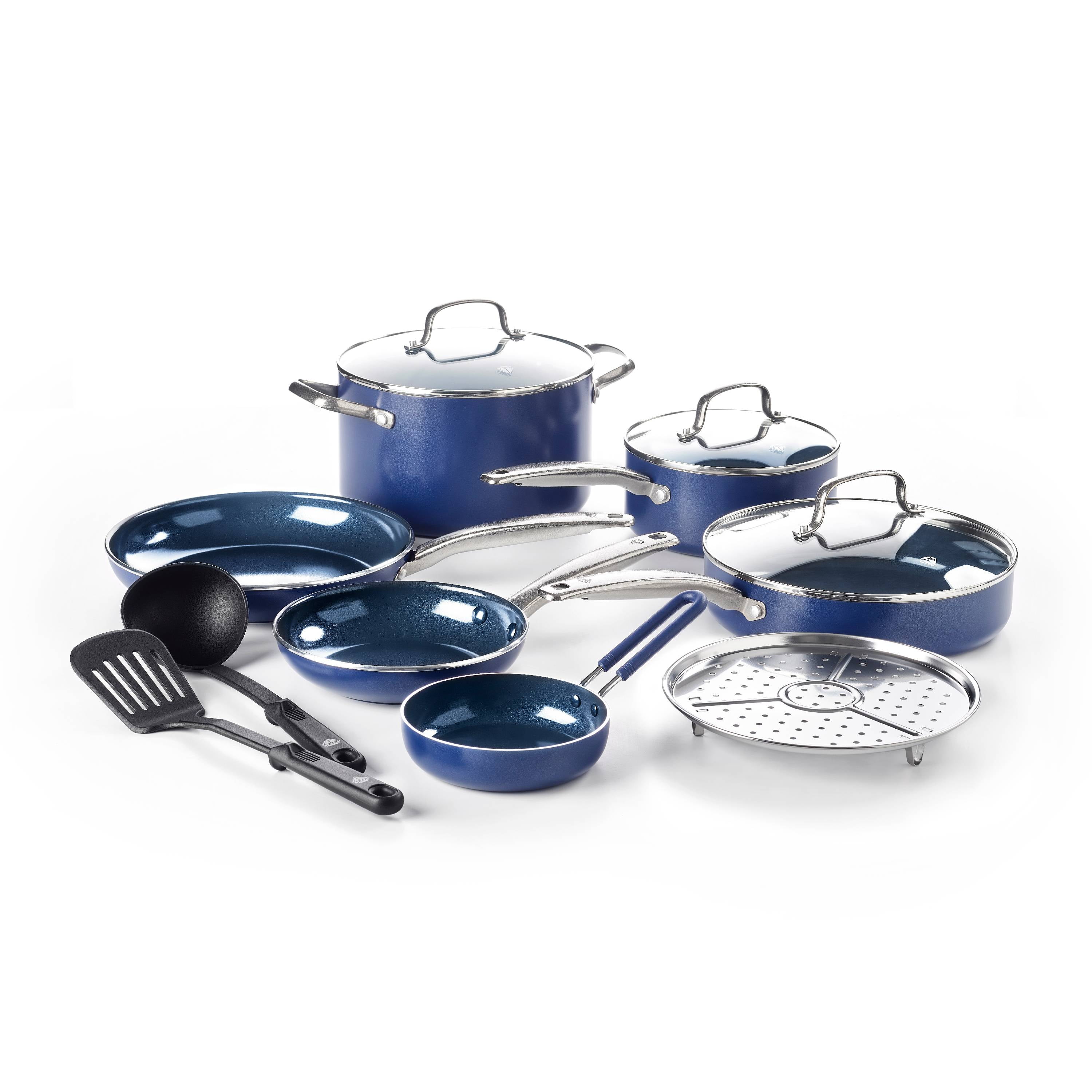 Blue Diamond Pan Cookware Set, 12-Piece, Toxin Free Ceramic Nonstick Pans, NEW  eBay