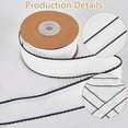 thumbnail image 5 of 10 Yard Raw Edge Ribbon 1.5 Inch Wired Felt Ribbon White Double Sided Herringbone Striped Frayed Christmas Fabric Trim with Black Lace for Gift Wrapping DIY Crafts Wedding Home Decor, 5 of 9