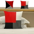 thumbnail image 7 of Moocorvic Red Geometric Stripe Throw Pillow Cover 18x18, Soft Decorative Pillow Cases for Sofa Couch, Bed, Home Bedroom, 7 of 7