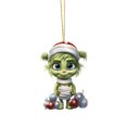 thumbnail image 1 of Adornos para árbol de Navidad de Grinch, adornos navideños acrílicos de monstruos verdes, adornos colgantes planos de acrílico para árbol de Navidad, colgante impreso de doble cara para árbol/coche/mo, 1 of 2