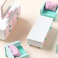 thumbnail image 1 of Juego de muebles de madera rosa para niñas, juego de simulación de dormitorio de madera rosa para niñas, juego de muebles para casa de muñecas, instalación sencilla, 1 of 9