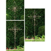 Ornate Cross Garden Stakes - Set of 3