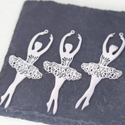 CXWIND 3PCS/LOT Girl Ballet Dancer Charms Earring Making DIY Fashion Ballerina Pendant Metal Jewelry Stainless Steel Accessories